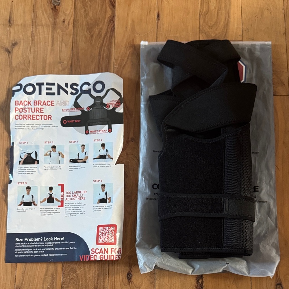 Brand new Black Back Brace and Posture Corrector